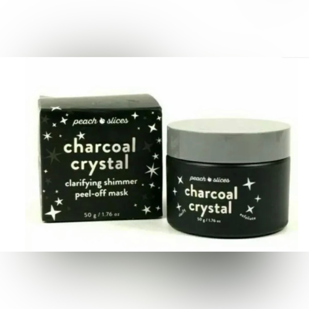 Peach Slices Charcoal Crystal Clarifying Shimmer Peel Off Mask 1.76oz NEW